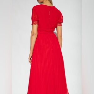 Self portrait Elegant Red Pleated Dress